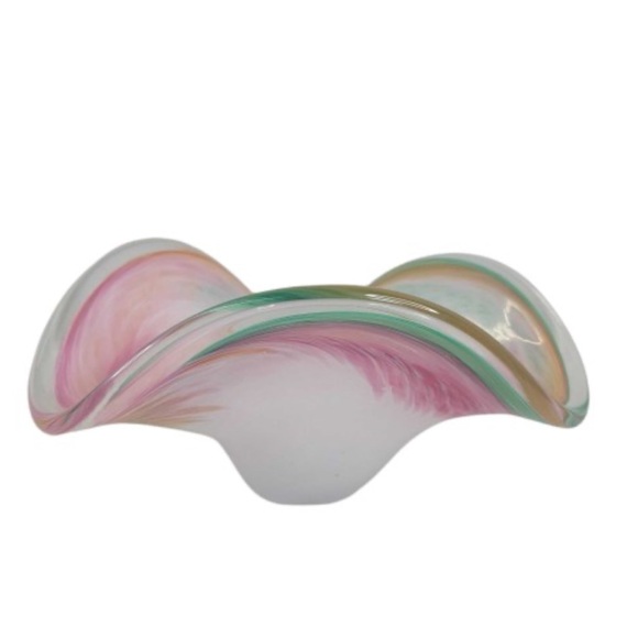 Murano-style Mid-Century Modern Italian Art Glass Bowl [B1265]